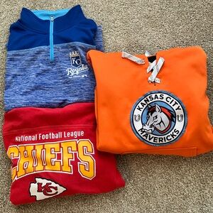 Kansas City Bundle of 3 hoodies/Sweatshirt‎ Pull Overs Size Small 6/7